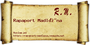 Rapaport Madléna névjegykártya